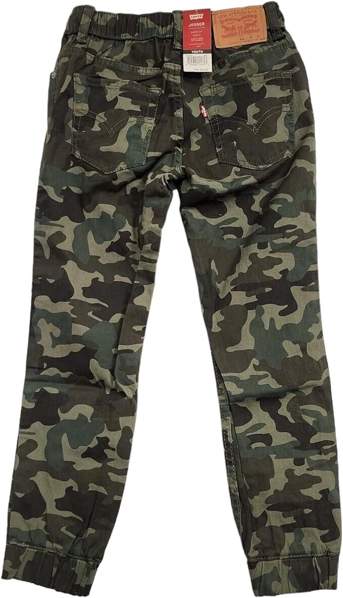 Levis Youth Boys Camo Pants Levi Strauss Joggers Hunting Stretch Twill Size 8