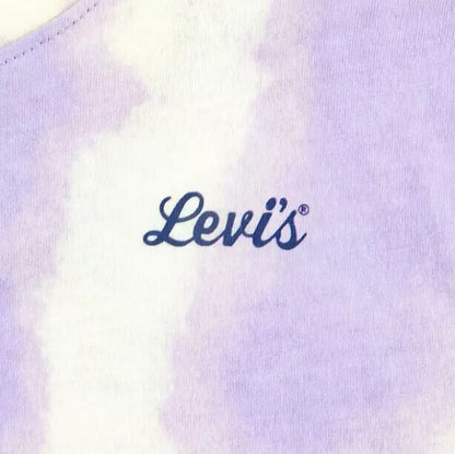 Levis Girls Long Sleeve T Shirt Crewneck 2 Pk Navy Blue Purple Tie Dye L 10/12