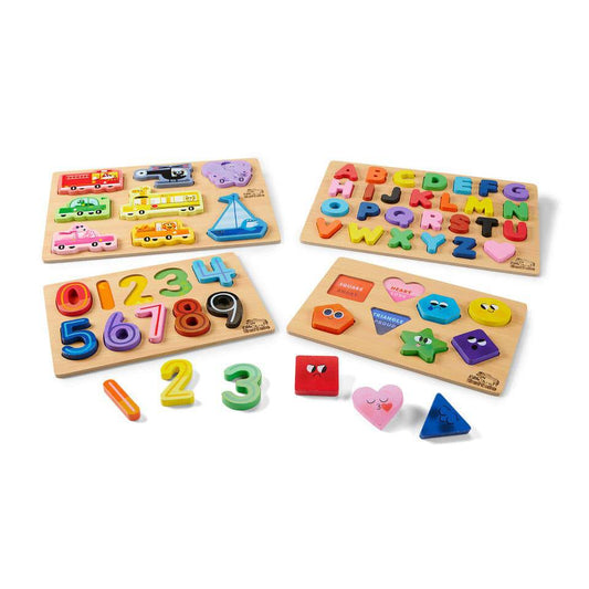 Buffalo Games Little Buffalo 4 Pack Wooden Jigsaw Puzzles for Kids Ages 3+