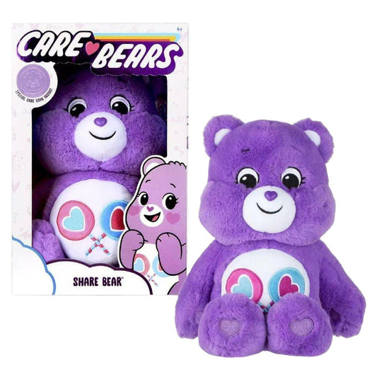 Care Bears 14 Inch Plush Share Bear Purple Soft Huggable Material Lollipop Tummy