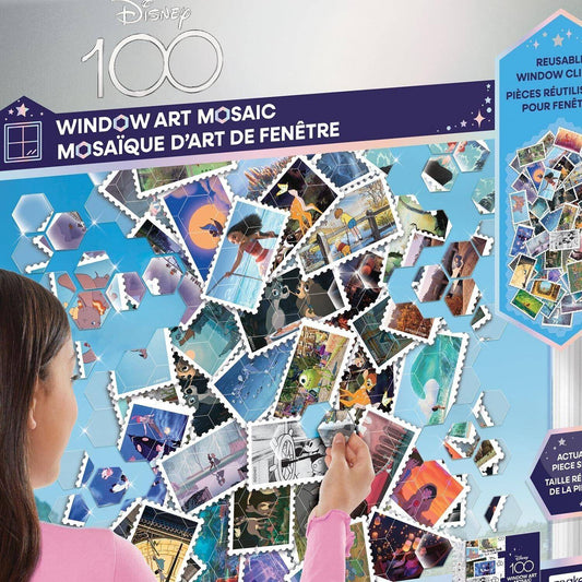 Disney Suncatcher Window Cling Puzzle Art Mosaic Stamps with Story Book