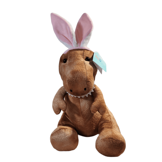 Hug Me Dinosaur T-Rex with Bunny Ears Easter Stuffed Animal Plush 14"