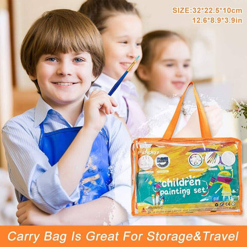 Kids Art Paint Set with Easel Canvas Carry Bag Artistic Acrylic Painting 28 Pc - Sammi's Attic