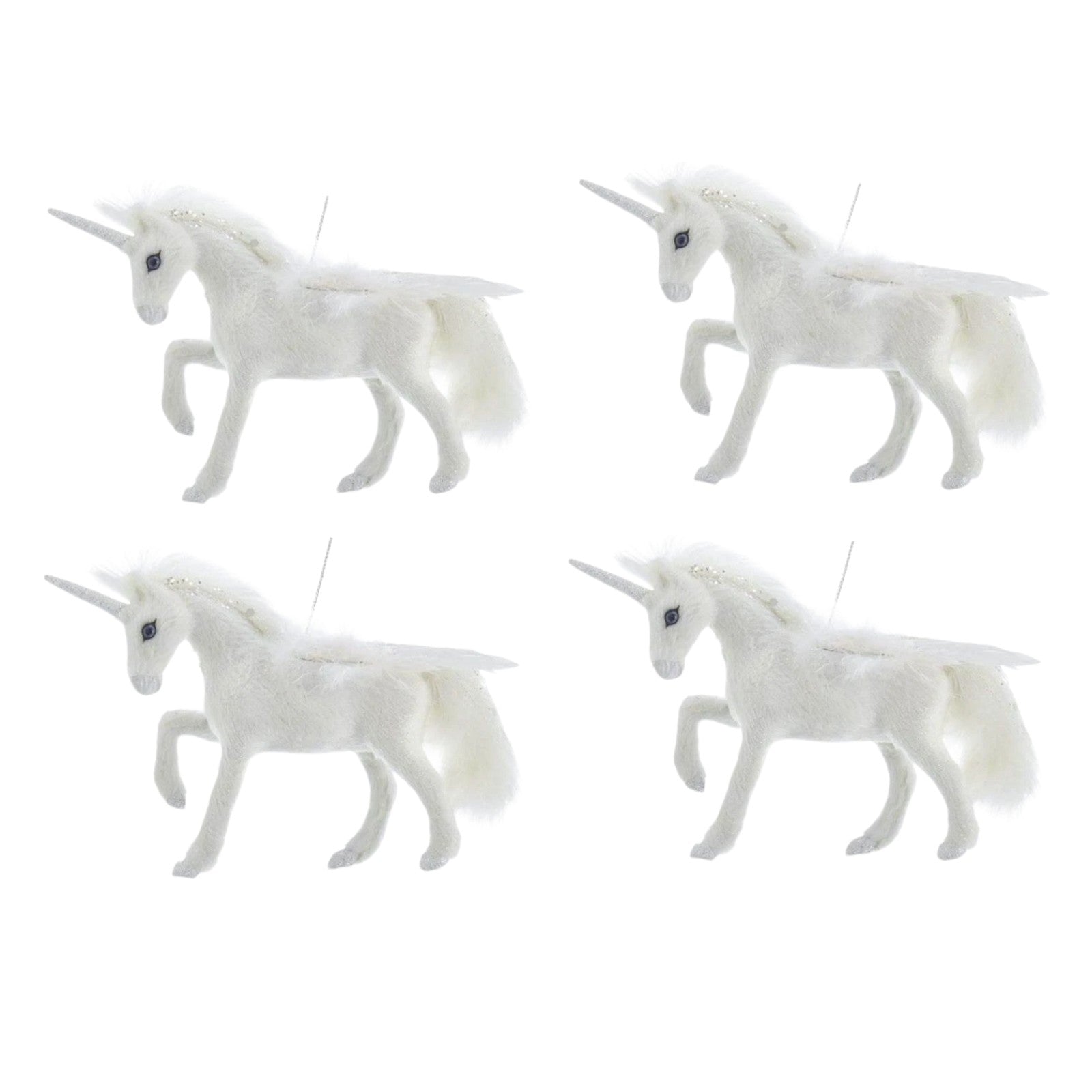 Kurt Adler White Feather Pegasus Ornament (4 Pack) - Sammi's Attic